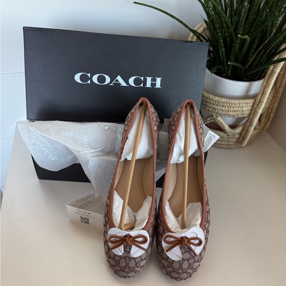 Coach Womens Abigail Ballet Flat Cocoa/Burnished Amber 6 main image 1
